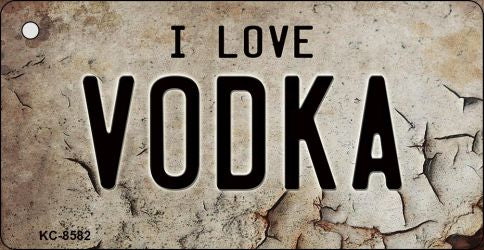I Love Vodka Novelty Metal Key Chain KC-8582
