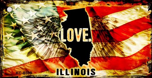Illinois Love Novelty Metal Key Chain KC-8599