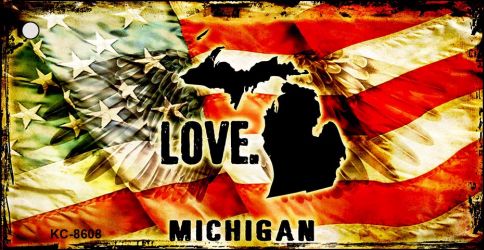 Michigan Love Novelty Metal Key Chain KC-8608