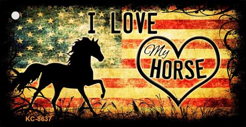 I Love My Horse Novelty Metal Key Chain KC-8637