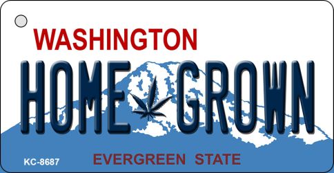 Home Grown Washington State License Plate Novelty Metal Key Chain KC-8687