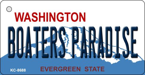 Boaters Paradise Washington State License Plate Novelty Metal Key Chain KC-8688