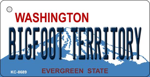 Bigfoot Territory Washington State License Plate Novelty Metal Key Chain KC-8689