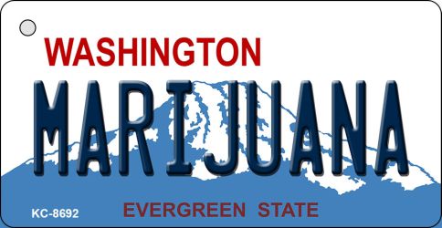 Marijuana Washington State License Plate Novelty Metal Key Chain KC-8692