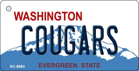 Cougars Washington State License Plate Novelty Metal Key Chain KC-8693