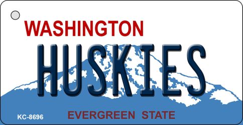 Huskies Washington State License Plate Novelty Metal Key Chain KC-8696