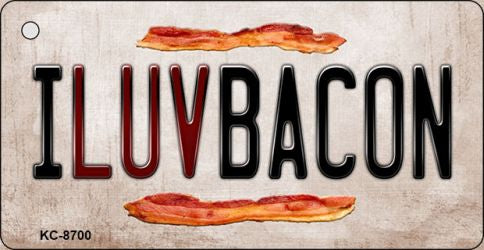 I Luv Bacon Novelty Metal Key Chain KC-8700