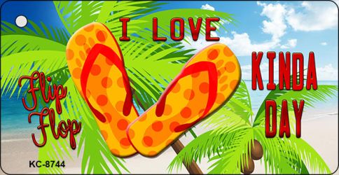 Flip Flop Kinda Day Novelty Metal Key Chain KC-8744