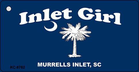 Inlet Girl Blue Flag Novelty Metal Key Chain KC-8762