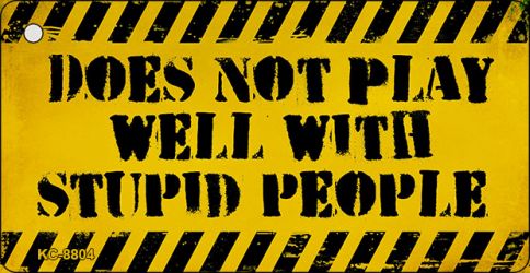 Does Not Play Well Novelty Metal Key Chain KC-8804