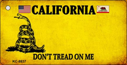 California Dont Tread On Me Novelty Metal Key Chain KC-8837