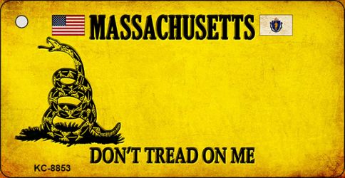 Massachusetts Do Not Tread On Me Novelty Metal Key Chain KC-8853