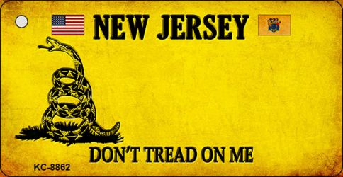 New Jersey Do Not Tread On Me Novelty Metal Key Chain KC-8862