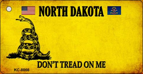 North Dakota Do Not Tread On Me Novelty Metal Key Chain KC-8866