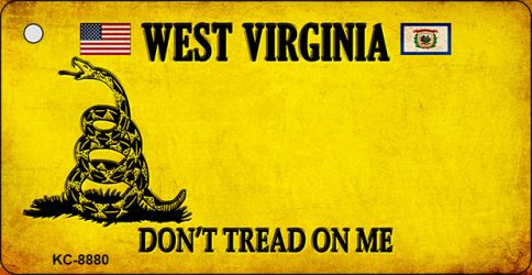 West Virginia Do Not Tread On Me Novelty Metal Key Chain KC-8880