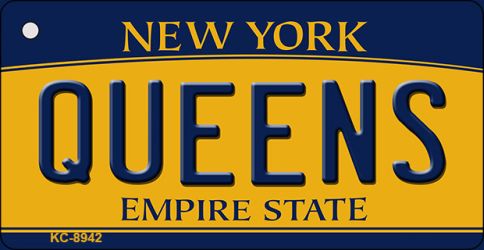 Queens New York State License Plate Tag Key Chain KC-8942