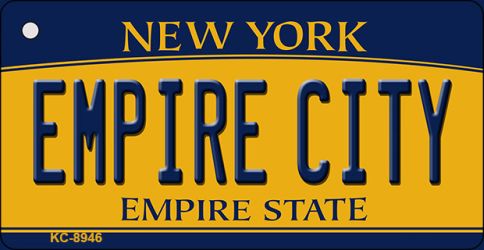 Empire City New York State License Plate Tag Key Chain KC-8946