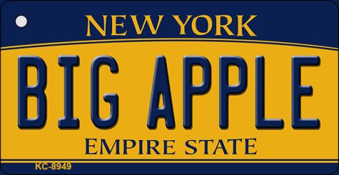 Big Apple New York State License Plate Tag Key Chain KC-8949