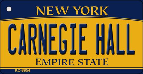 Carnegie Hall New York State License Plate Tag Key Chain KC-8954