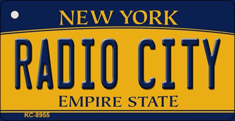 Radio City New York State License Plate Tag Key Chain KC-8955