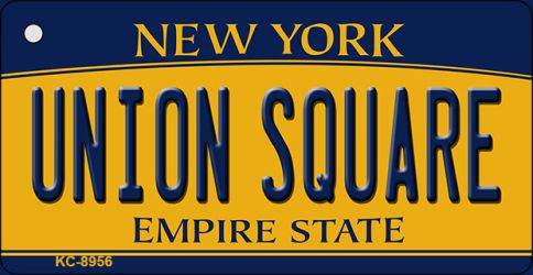 Union Square New York State License Plate Tag Key Chain KC-8956