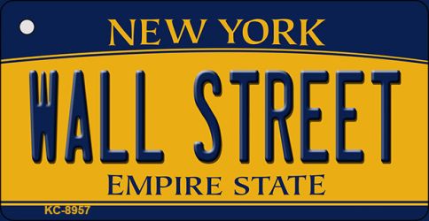 Wall Street New York State License Plate Tag Key Chain KC-8957