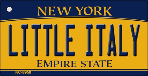 Little Italy New York State License Plate Tag Key Chain KC-8958