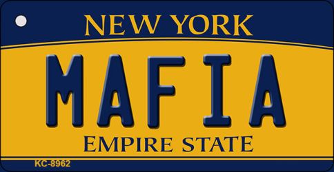 Mafia New York State License Plate Tag Key Chain KC-8962