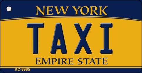 Taxi New York State License Plate Tag Key Chain KC-8965