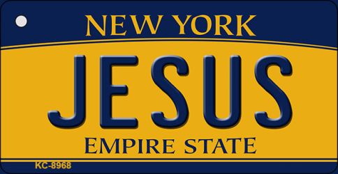 Jesus New York State License Plate Tag Key Chain KC-8968