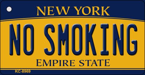 No Smoking New York State License Plate Tag Key Chain KC-8969