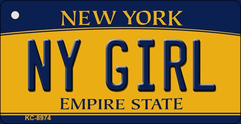 NY Girl New York State License Plate Tag Key Chain KC-8974