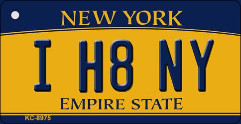 I H8 NY New York State License Plate Tag Key Chain KC-8975