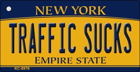 Traffic Sucks New York State License Plate Tag Key Chain KC-8976