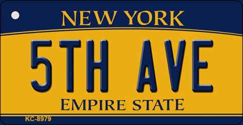 5th Ave New York State License Plate Tag Key Chain KC-8979