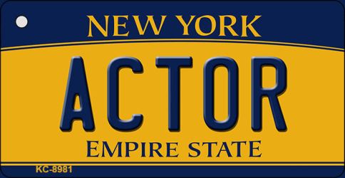 Actor New York State License Plate Tag Key Chain KC-8981