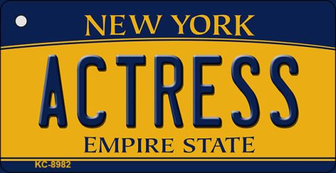 Actress New York State License Plate Tag Key Chain KC-8982