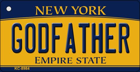 Godfather New York State License Plate Tag Key Chain KC-8984