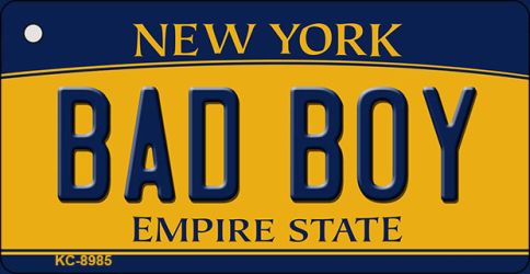 Bad Boy New York State License Plate Tag Key Chain KC-8985