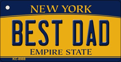Best Dad New York State License Plate Tag Key Chain KC-8988