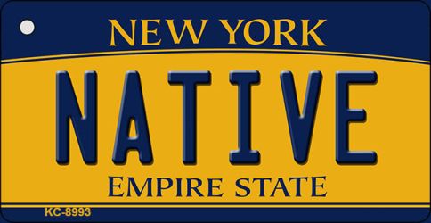 Native New York State License Plate Tag Key Chain KC-8993