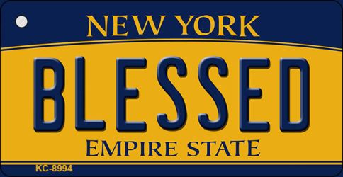 Blessed New York State License Plate Tag Key Chain KC-8994
