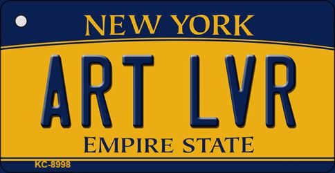 Art LVR New York State License Plate Tag Key Chain KC-8998