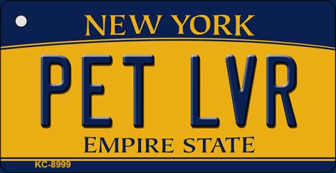 Pet LVR New York State License Plate Tag Key Chain KC-8999