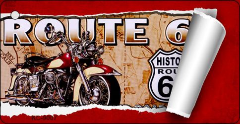 Route 66 Mother Road Scroll Novelty Aluminum Key Chain KC-9007