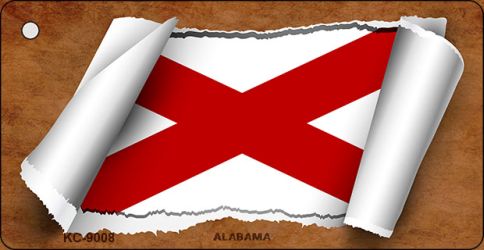 Alabama Flag Scroll Novelty Aluminum Key Chain KC-9008