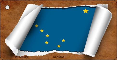 Alaska Flag Scroll Novelty Aluminum Key Chain KC-9009