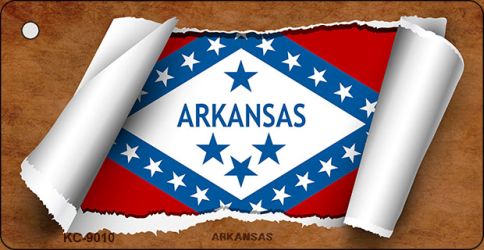 Arkansas Flag Scroll Novelty Aluminum Key Chain KC-9010