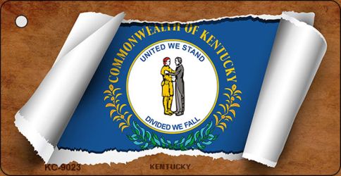 Kentucky Flag Scroll Novelty Aluminum Key Chain KC-9023