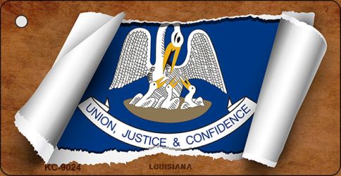 Louisiana Flag Scroll Novelty Aluminum Key Chain KC-9024